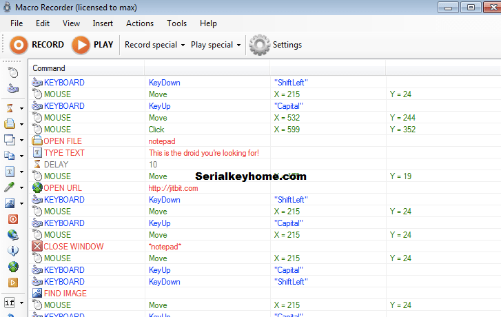 macro recorder serial