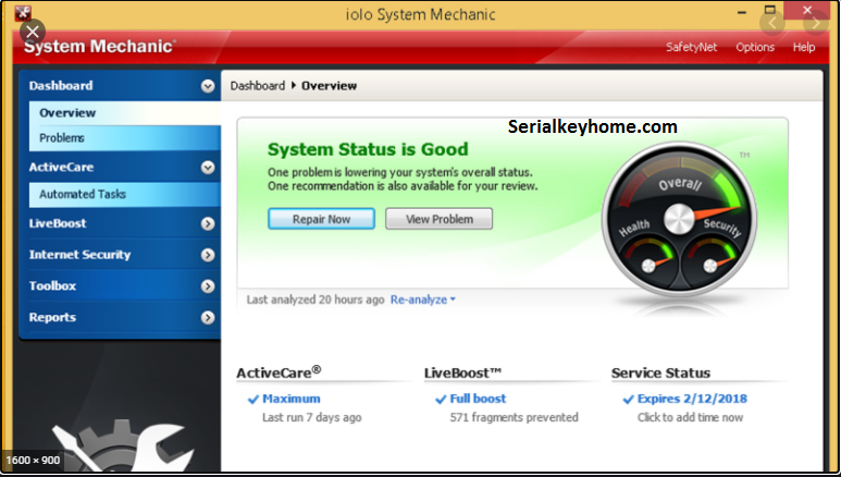 system mechanic serial key